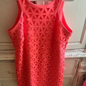 Lilly Pulitzer XL scuba material dress heavy EUC coral